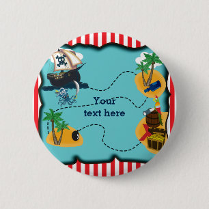 Pirate Schatkaart Verjaardagsfeest Speld KNOP Ronde Button 5,7 Cm