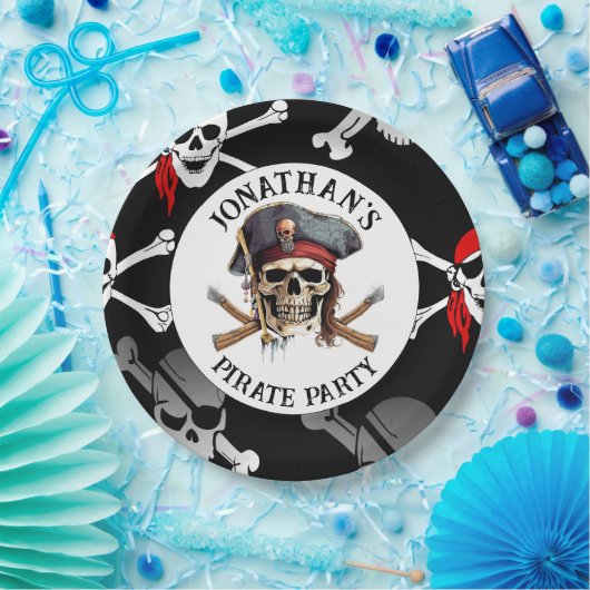 PIRATE schedel CAPTAIN Papier Bord (Feest)