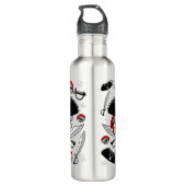 Pirate schedel met gekruiste sabels waterfles (Achterkant)