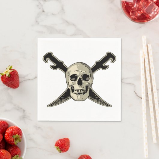 Pirate (schedel) - White Standard Cocktail Paper N Servetten (Insitu)