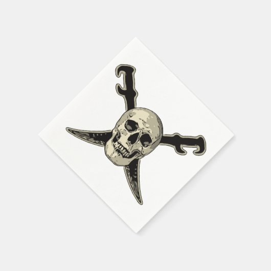 Pirate (schedel) - White Standard Cocktail Paper N Servetten (Hoek)