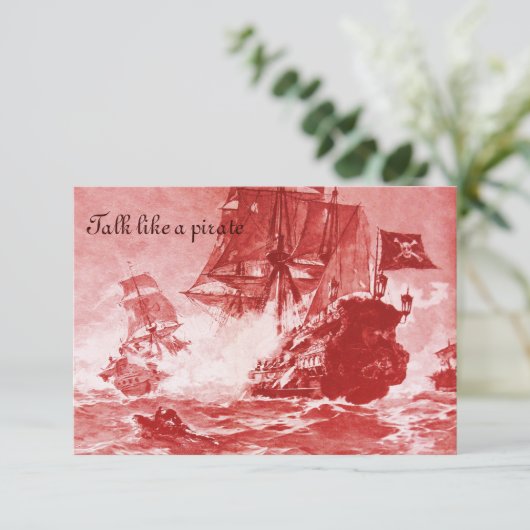 PIRATE SCHIP BATTLE / ANTIEK PIRATEN BEHANDELINGSK AANKONDIGING (Staand voorkant)