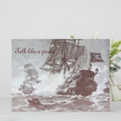 PIRATE SCHIP BATTLE / ANTIEK PIRATEN BEHANDELINGSK AANKONDIGING (Staand voorkant)