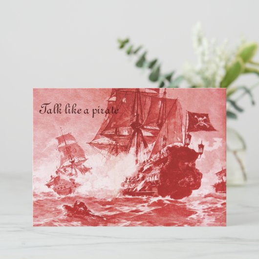 PIRATE SCHIP BATTLE / ANTIEK PIRATEN BEHANDELINGSK AANKONDIGING (Staand voorkant)