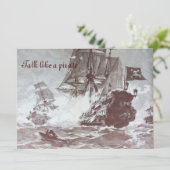 PIRATE SCHIP BATTLE / ANTIEK PIRATEN BEHANDELINGSK AANKONDIGING (Staand voorkant)