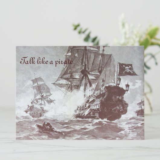 PIRATE SCHIP BATTLE / ANTIEK PIRATEN BEHANDELINGSK AANKONDIGING (Staand voorkant)