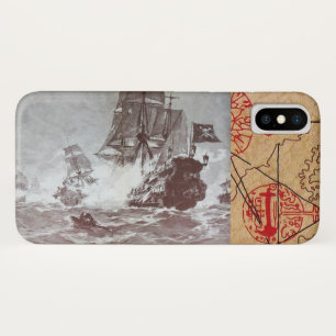 PIRATE SCHIP BATTLE / ANTIEK PIRATEN BEHANDELINGSK iPhone X HOESJE