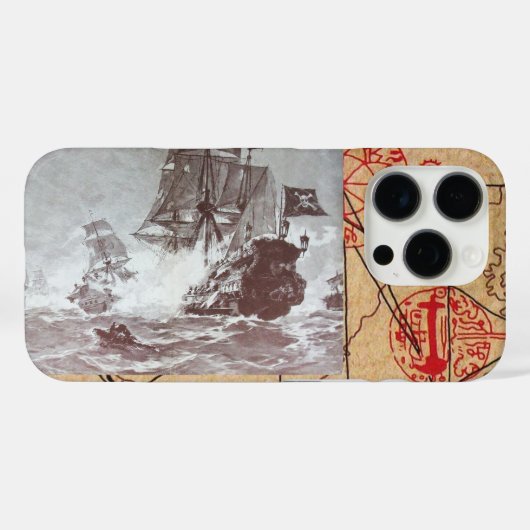PIRATE SCHIP BATTLE / ANTIEK PIRATEN BEHANDELINGSK Case-Mate iPhone CASE (Achterkant (horizontaal))