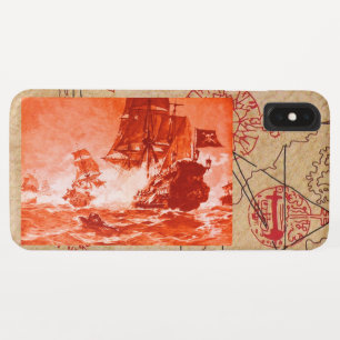 PIRATE SCHIP BATTLE / ANTIEK PIRATEN BEHANDELINGSK iPhone XS MAX HOESJE
