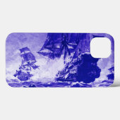 PIRATE SCHIP BATTLE IN BLAUW Case-Mate iPhone CASE (Achterkant (horizontaal))