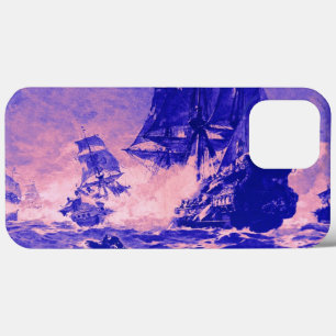 PIRATE SCHIP BATTLE IN BLAUWE PINK iPhone 13 PRO MAX HOESJE