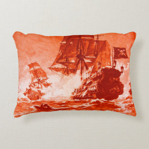 PIRATE SCHIP BATTON IN rood Decoratief Kussen