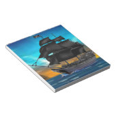 PIRATE SCHIP OP SUNSET NOTITIEBLOK (Schuin)