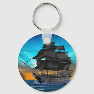 PIRATE SCHIP OP SUNSET SLEUTELHANGER