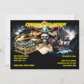 Pirate schip schedel crossbones schatkist kaart (Voorkant)