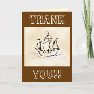 Pirate Ship. Achtergrond stroompatroon. Bedankkaart
