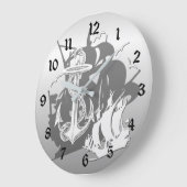 Pirate Ship & Anchor White Silhouette Wall Clock Grote Klok (Hoek)