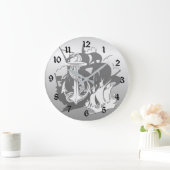 Pirate Ship & Anchor White Silhouette Wall Clock Grote Klok (Huis)