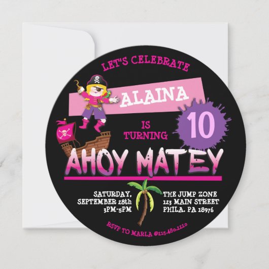 Pirate Ship Anniversaire Fête Invitation (Devant)