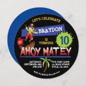 Pirate Ship Anniversaire Fête Invitation (Devant / Derrière)
