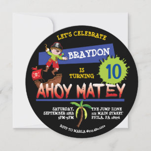Pirate Ship Anniversaire Fête Invitation