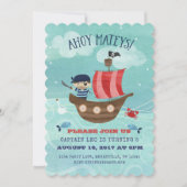 Pirate Ship Anniversaire Invitation (Devant)