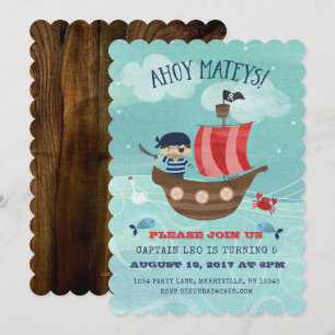 Pirate Ship Anniversaire Invitation