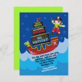 Pirate Ship Anniversaire Invitation (Devant / Derrière)