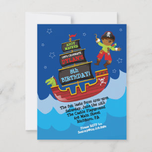 Pirate Ship Anniversaire Invitation