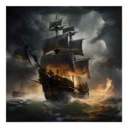 Pirate Ship Art Series - Eerste editie #22 Perfect Poster