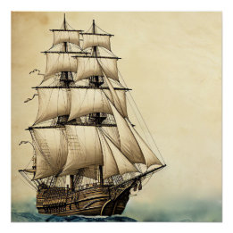 Pirate Ship Art Series - Eerste editie #24 Perfect Poster