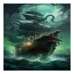 Pirate Ship Art Series - Eerste editie #3 Perfect Poster