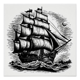 Pirate Ship Art Series - Eerste editie #40 Perfect Poster