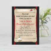 Pirate Ship Baby Shoewing Invitations - Crâne roug (Debout devant)