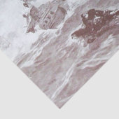 PIRATE SHIP BATTLE Zwart Wit Grijs Hues Tissuepapier (Detail)