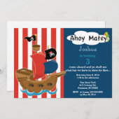 Pirate Ship Birthday Invitation Kaart (Voorkant / Achterkant)