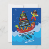 Pirate Ship Birthday Invitation Kaart (Voorkant)