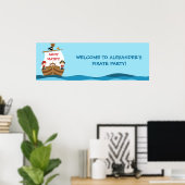 Pirate Ship Birthday Party Banner Poster (Thuiskantoor)