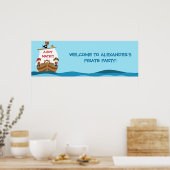 Pirate Ship Birthday Party Banner Poster (Keuken)
