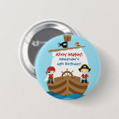 Pirate Ship Birthday Party Button (Voorkant /achterkant)