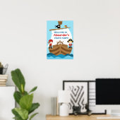Pirate Ship Birthday Party Poster (Thuiskantoor)