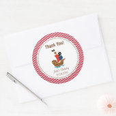 Pirate Ship Birthday Thank You Sticker Red (Envelop)