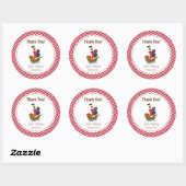 Pirate Ship Birthday Thank You Sticker Red (Vel)