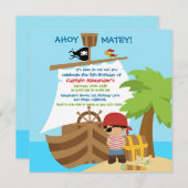 Pirate Ship Boy Anniversaire Fête Invitation (Devant / Derrière)