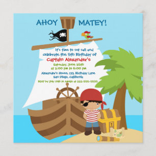 Pirate Ship Boy Anniversaire Fête Invitation