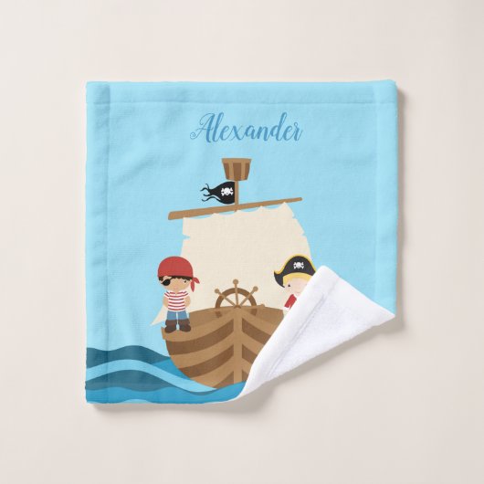 Pirate Ship Boy Bad Handdoek (Wasdoekje)