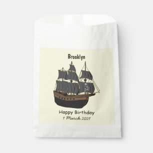 Pirate ship cartoon illustratie bedankzakje