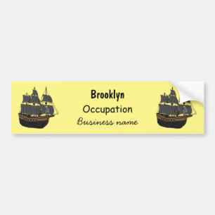 Pirate ship cartoon illustratie bumpersticker