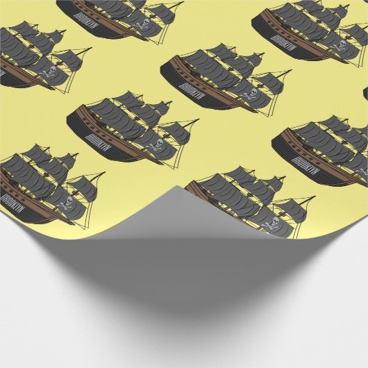 Pirate ship cartoon illustratie cadeaupapier (Hoek)
