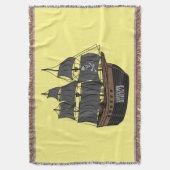 Pirate ship cartoon illustratie deken (Voorkant Verticaal)